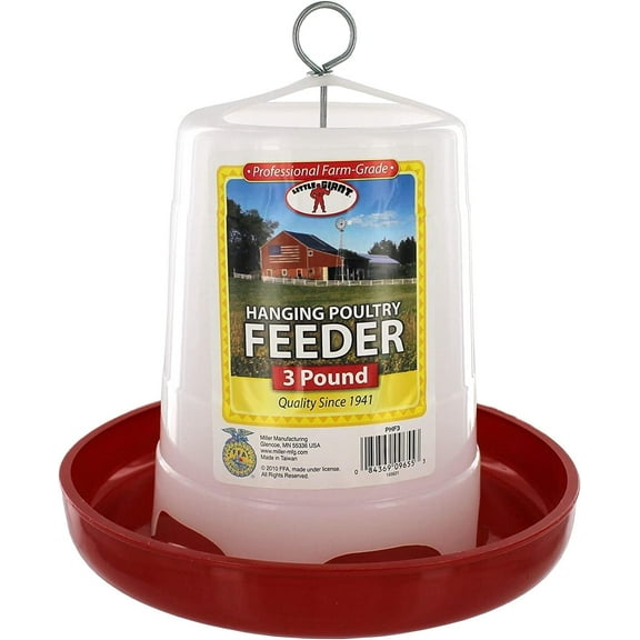 Little Giant 3Lbs Plastic Hanging Poultry Feeder Economy Hobbyist Design Chicks Baby Quail