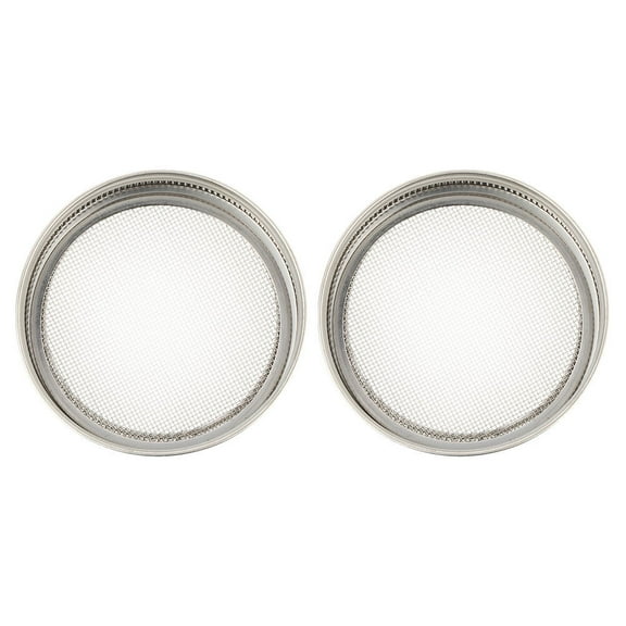 2pcs Stainless Steel Sprouting Lids Sprouting Jar Strainer Screen for Wide Mouth Mason Jar 86mm
