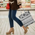 thumbnail image 3 of Symmetrical Wood Grain Canvas Tote – Rustic Reusable Shopping Bag, 3 of 6
