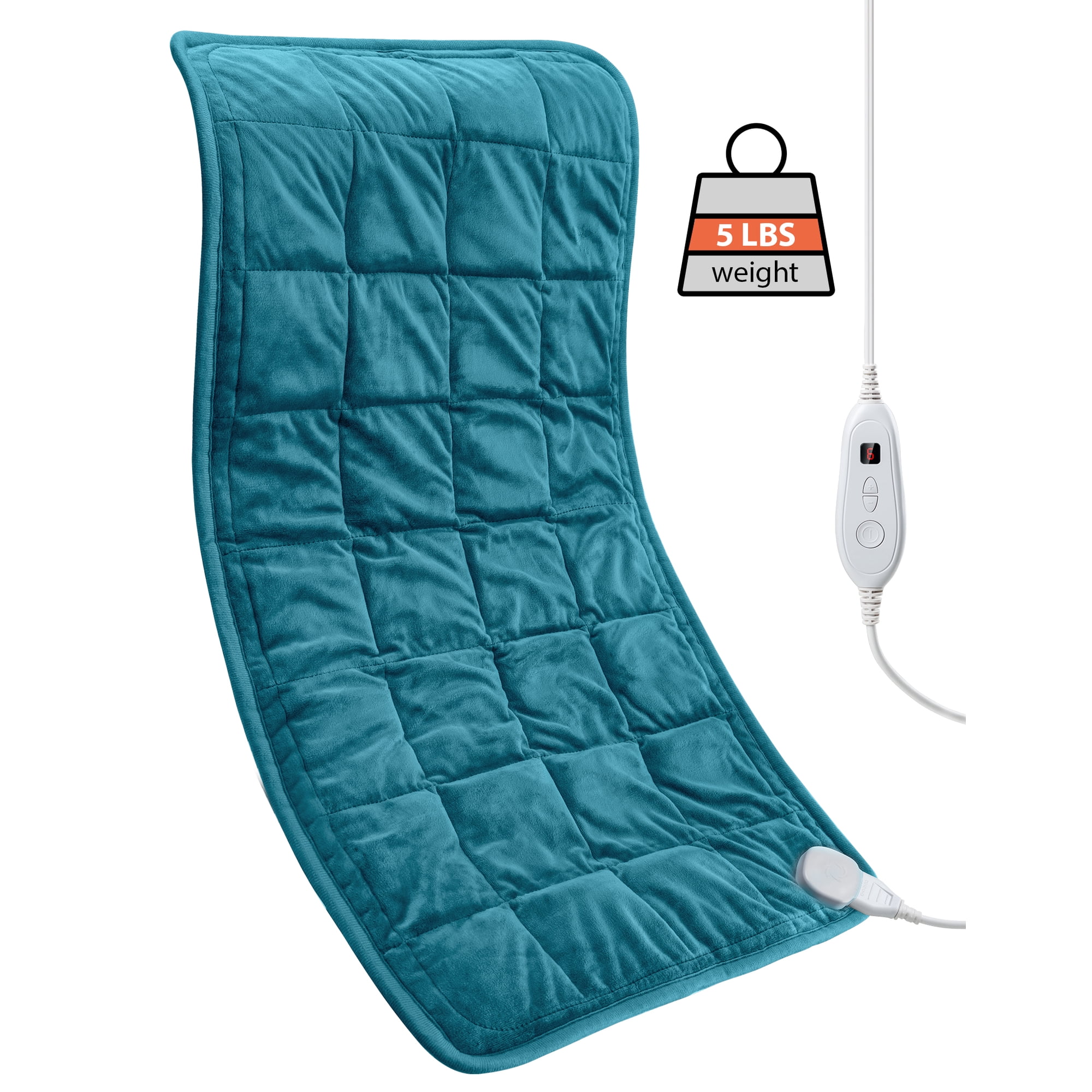 Heating Pad, Extra-Large Electric Weighted Heating Pad - 33''x 17" Weighted Heat Pad for Back Fatigue Relief 5LBS with 6 Heat Settings, 2H Auto Shut-Off, FSA Eligible