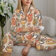 thumbnail image 6 of Pofeuu Colorful Owls Print Womens Pajamas Set Long Sleeve Sleepwear Button Down Nightwear Soft Pj Lounge Sets Button Down Pajamas Women-Medium, 6 of 7