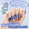 thumbnail image 6 of modelones Blue Nail Polish, 6 Colors Cat Eye Glitter Gray Shimmer Holographic Clear Quick Dry Mini Starter Set, Long Lasting Art DIY Manicure Kit at Home for Women, 6 of 7