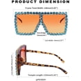 thumbnail image 6 of FEISEDY Oversized Sparkling Crystal Sunglasses Disco Diamond Flat Top Fashion Square Large Shades B2782, 6 of 14