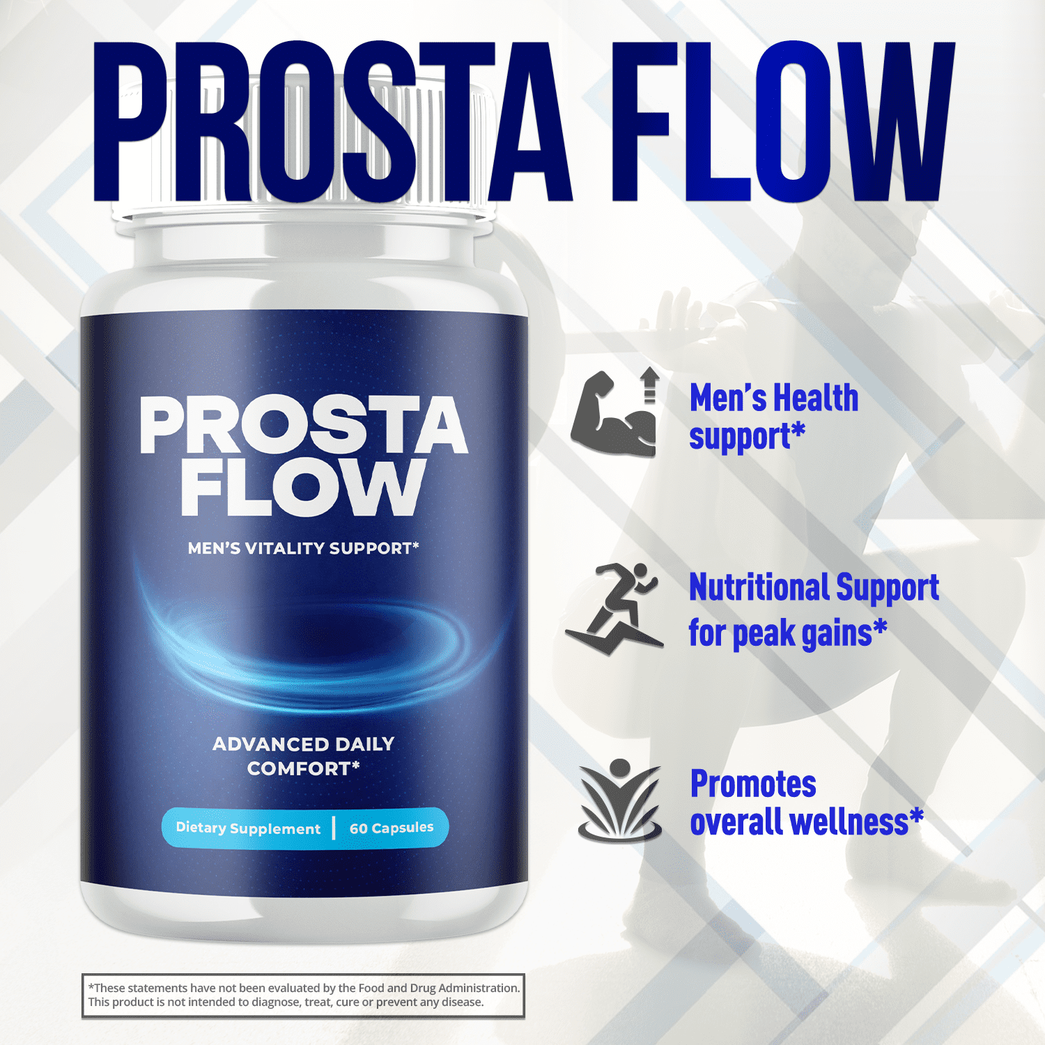 Prosta Flow Advanced Formula Pills Max Strength Wellness Support Supplement ProstaFlow 120 Capsules