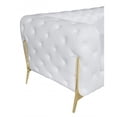 thumbnail image 5 of 93" White and Gold Genuine Tufted Leather Standard Sofa, 5 of 5