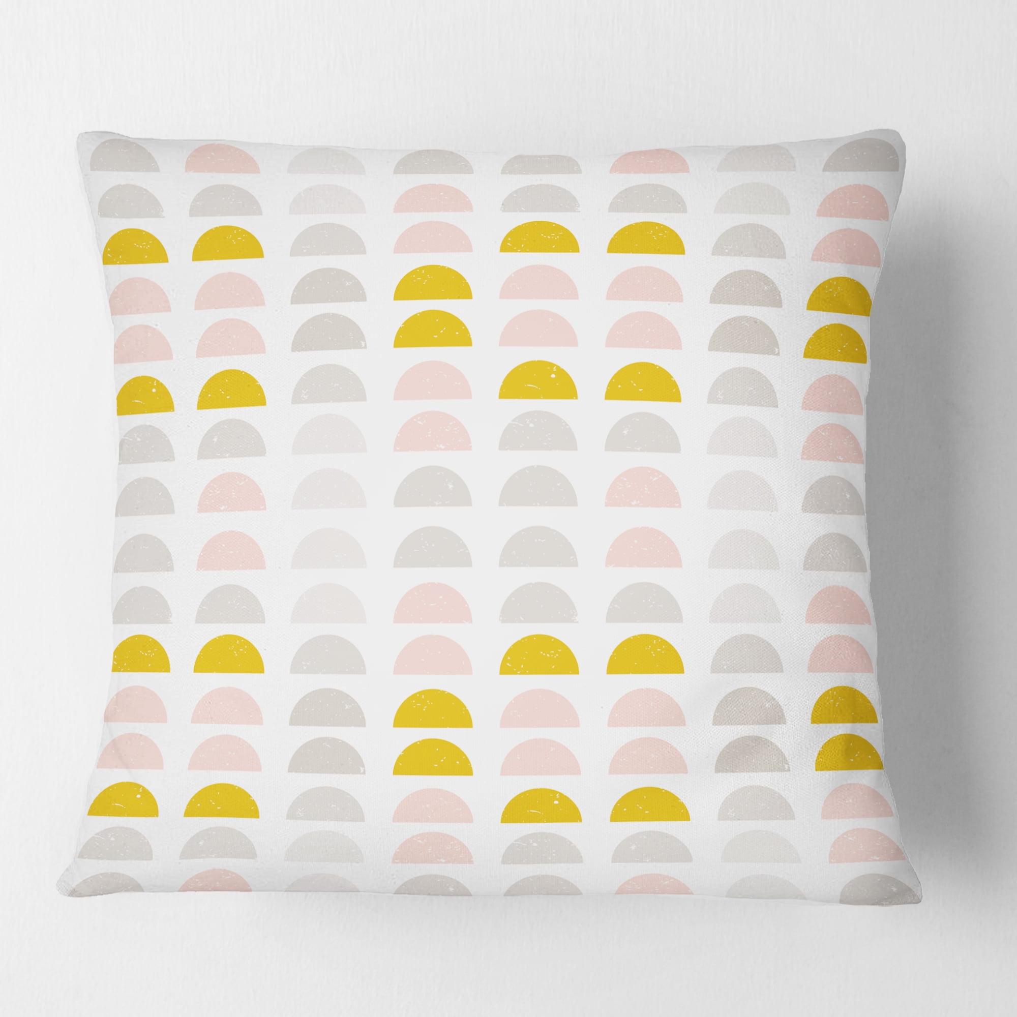 Designart Retro Pastel Circular Pattern III' Mid-Century Modern Throw Pillow - 16x16