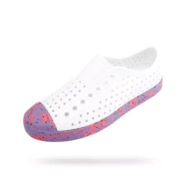 Native Unisex Classic Jefferson Marbled Slip On Regular Shoes, White, Size M5/W7