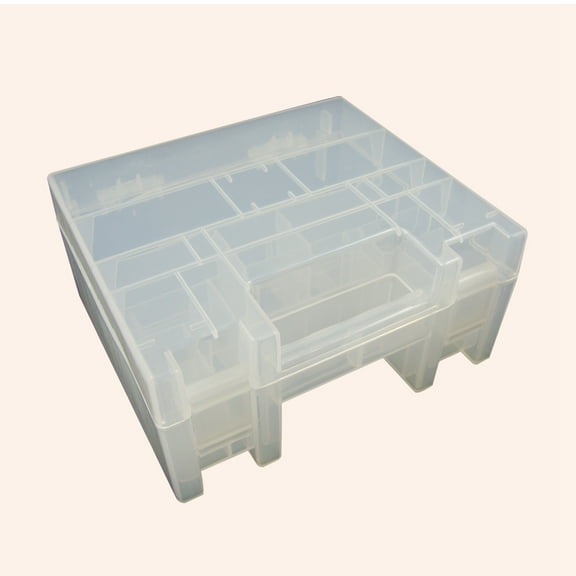 FELTECHELECTR 1Set Portable Clear Storage Box Batteries Organizer Leakproof Design