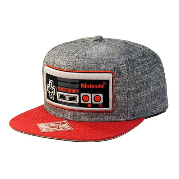 Nintendo Classic NES Controller - Snapback Hat, Gray and Red, One Size