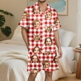 thumbnail image 5 of Personalized Gifts for Men - Personalized Short Sleeve PJ Set with Your Design - Ideal for Christmas, Anniversary, Valentine's Gift (Red, XXL), 5 of 6