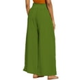 thumbnail image 3 of Biekopu Women Wide-Leg Pants Solid Color Drawstring High Waist Loose Trousers Spring Summer Casual Straight Sweatpants, 3 of 4