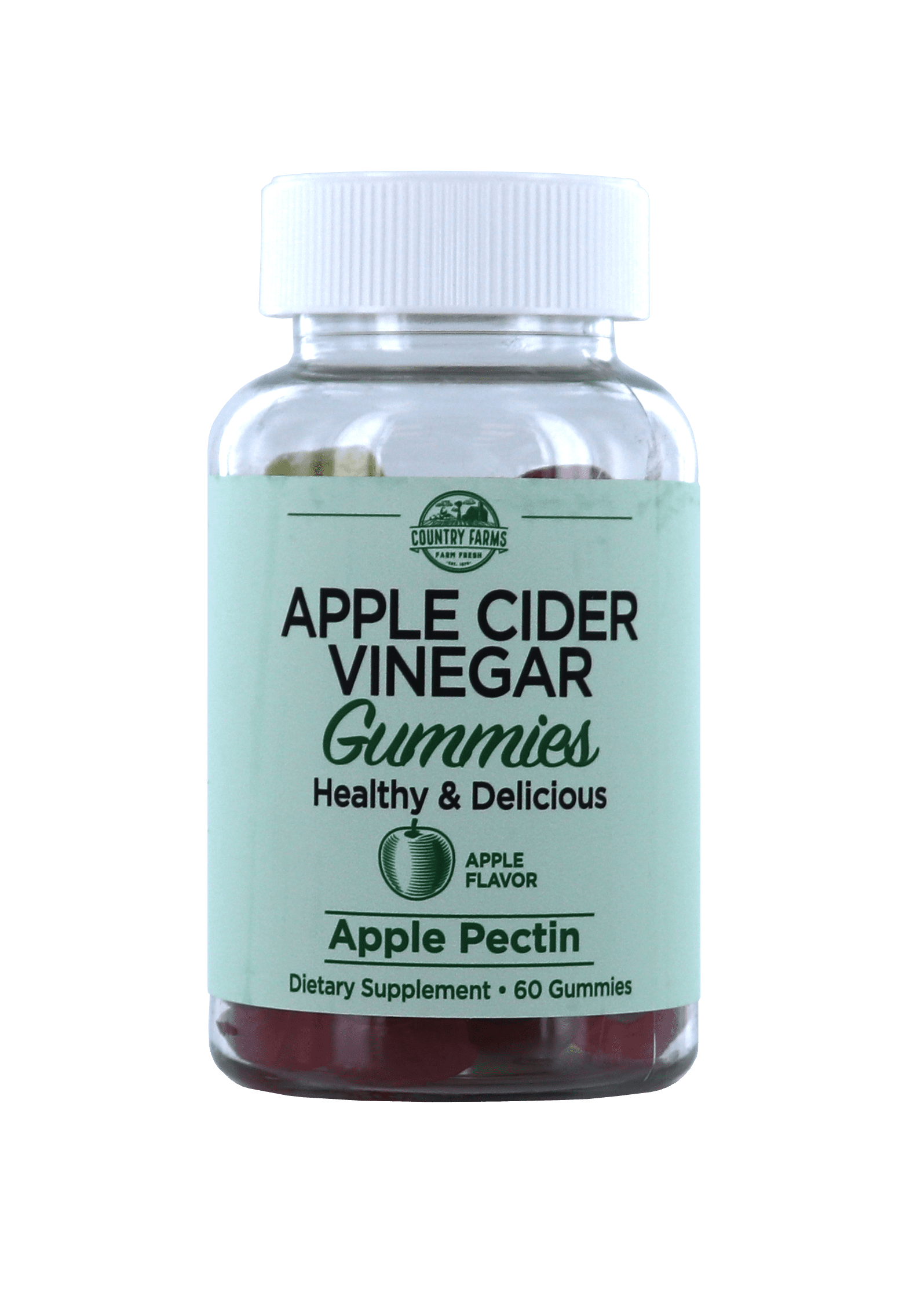 Country Farms Apple Cider Vinegar Gummies Dietary Supplement, Water Balance, Weight Loss, Digestion Support, Delicious, Alkalizing, 30 Servings