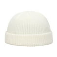 thumbnail image 1 of Mightlink Knitted Hat Hip Hop Casual Flanging Stretchy Soft Keep Warm Solid Color Autumn Winter Women Men Skull Beanie Cap for Outdoor, 1 of 7