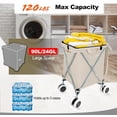 thumbnail image 2 of Wellmax WM99100 Series Folding Shopping Cart with Wheels, Grocery Cart with Removable Canvas with Cover, Lightweight Utility Cart for Groceries and Laundry - Holds up to 120 lbs White, 2 of 7