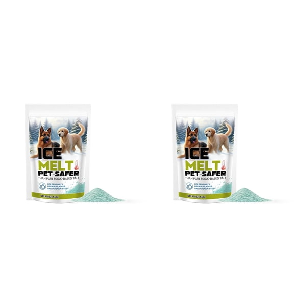 Luluganb 2 Pack Pet-Safer Ice Melt Blend,Safer for Concrete and Sidewalks,Long-Lasting and Non-Tracking,0.22 Pounds