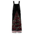 thumbnail image 6 of Women's Casual Sleeveless Christmas Print Cotton Jumpsuit, Black, Size L, 6 of 6