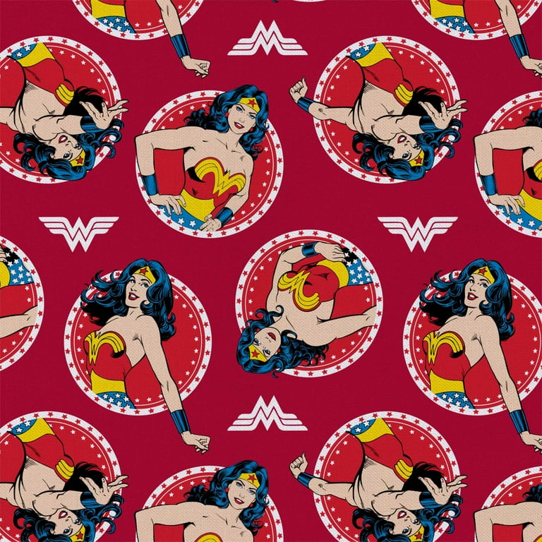 Eugene Textiles DC Comics Wonder Woman Circles 100 Cotton Pre Cut Fabric 36