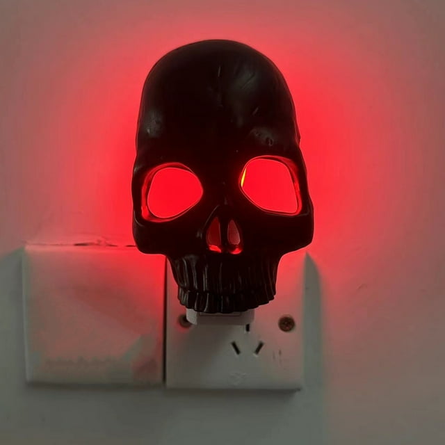 Lámpara de calavera de Halloween, aplique de pared con luz nocturna de calavera para decoración del hogar JShteea El nuevo