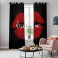thumbnail image 6 of Kitchen Curtains 84 Inch Length 2 Panels, Red Lips Grommets Window Treatment Curtain, Black Modern Abstract Retro Aesthetic Art Thermal Curtains Drapes for Living Room/Bathroom, 6 of 9