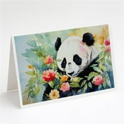 Carolines Treasures DAC2968GCA7P 0.01 x 5 x 7 in. Panda Greeting Cards - Pack of 8
