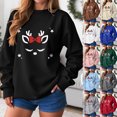 thumbnail image 2 of larpptyChristmas Sweater for Women Merry Christmas Xmas Graphic Sweatshirts Soft Cute Holiday Tops Vacation Outfits (Grey, XXL), 2 of 9