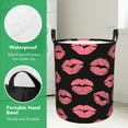 thumbnail image 2 of XMXT Collapsible Laundry Basket, Pink Multi Lips Print Waterproof Laundry Hampers Storage Baskets Dirty Clothes Hamper, 40L, 2 of 8