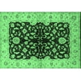 thumbnail image 1 of Ahgly Company Indoor Rectangle Oriental Emerald Green Industrial Area Rugs, 2' x 5', 1 of 4