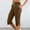 Brown, variant on Fashion Pants,Pedal Pushers for Women Summer Pull On Bermuda Linen Shorts Knee Length Casual Beach Yoga Shorts with Pockets