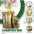 thumbnail image 5 of Utopia Kitchen Countertop Compost Bin 1.3 Gallon, Stainless Steel, Gold | Odorless countertop compost bin with charcoal filter, ideal for food scraps and waste, 5 of 7