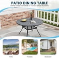 thumbnail image 6 of DIFY 40.6" Round Metal Patio Dining Table for 4, Outdoor Table with Umbrella Hole & Shelf, Dark Gray, 6 of 7