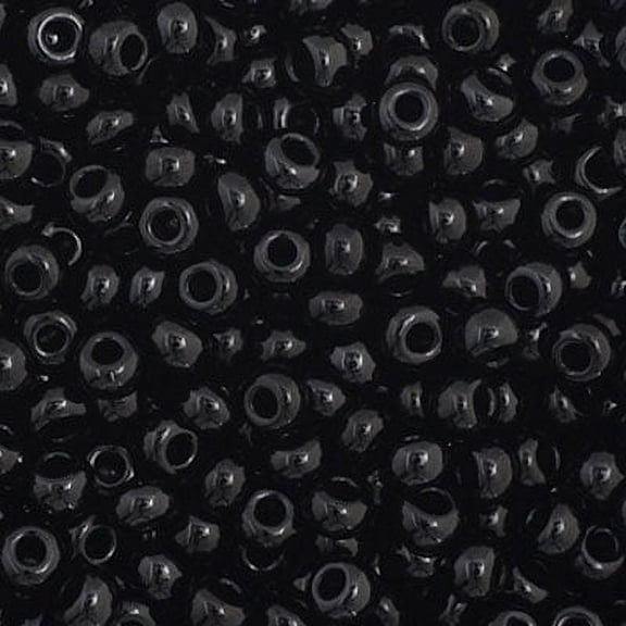 John Bead Czech Glass Seed Beads 11/0 (250g) Opaque Black Bead
