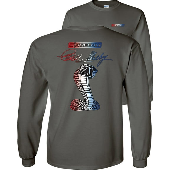 Fair Game Shelby Cobra Red White Blue Long Sleeve Shirt-Charcoal-Small