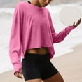 thumbnail image 6 of cfhntfmh Long Sleeve Shirts for Women Trendy Back Cross Cutout Going out Tops Loose Casual Crewneck Baggy T-Shirts, 6 of 7
