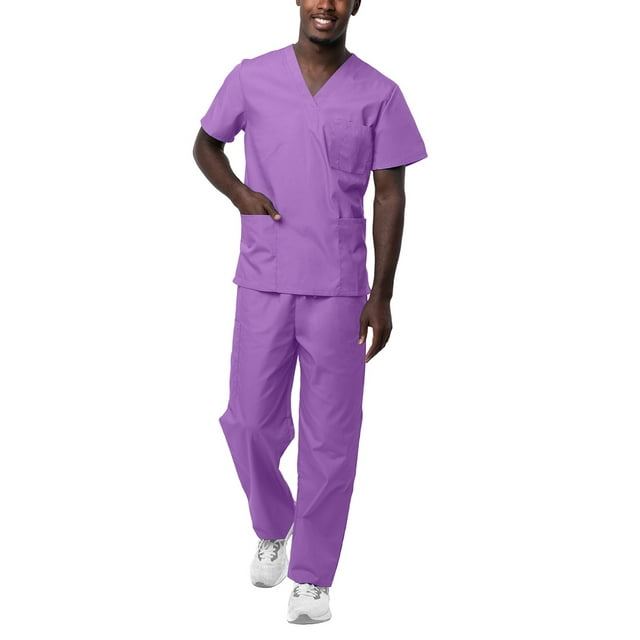 Sivvan Unisex Classic Scrub Set V-Neck Top/Drawstring Pants (Available in 15 Solid Colors)