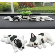 2PC Sleeping Position Bulldog car Decoration Cute Simulation Dog Model car Decoration Gift