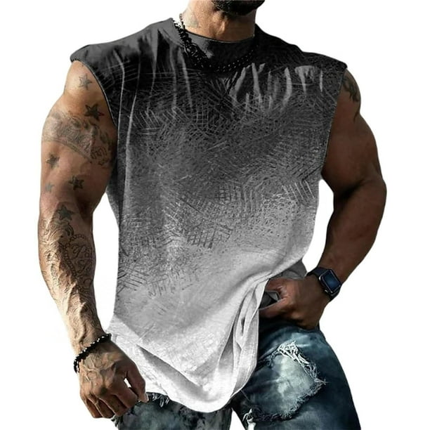 Playeras De Compresión Para Hombre, Camisetas Sin Mangas De Entrenamiento Para Hombre, Camisetas Musculosas De Cuello Redondo, Chaleco Gráfico Novedoso Para Playa De Verano, Ropa Interior Deportiva