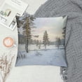 thumbnail image 2 of Orinice Snow Trees Trail Graphic Decorative Cushion Throw Pillow Cover Short Plush Winter Square 1PC 18x18in, 2 of 5
