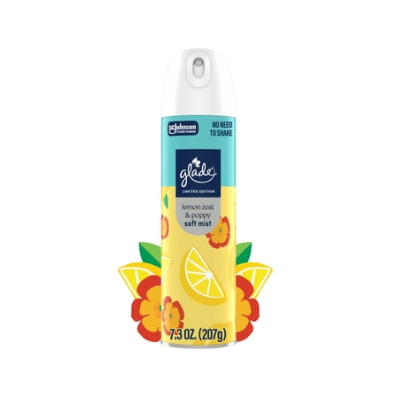 Glade® Odor Fighting Soft Mist Air Freshener Room Spray, Lemon Zest & Poppy, 7.3oz., 1 Count
