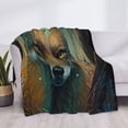 thumbnail image 3 of Naloa Vintage Pattern Fox Flannel Blankets - Thick and Warm Blanket for Winter, Soft Fuzzy Plush King Blanket for All Seasons80"x60", 3 of 6