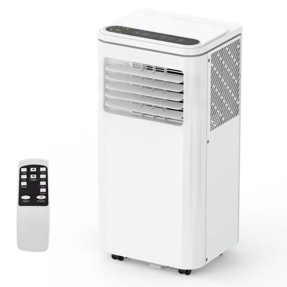 Lumiparty 10000BTU Portable Air Conditioner with Dehumidifier Mode, 3-in-1 Floor Standing AC Unit with Remote Control, for Rooms up to 50 Sq.ft, White