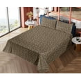 thumbnail image 4 of Ambesonne Owl Fitted & Flat Sheet with Shams 4 Pcs Set, Night Bird Print Tribal Botany, Full, Chocolate and Multicolor, 4 of 5