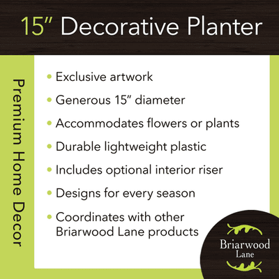 Briarwood Lane Everyday Planter 11.75" x 11" x 11" Black and White Buffalo Check Medium Planter