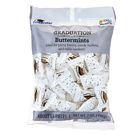 Party Sweets 2026 Graduation Mints Black and Gold, 7 oz
