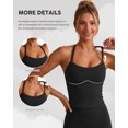thumbnail image 3 of IDOPIP Womens Tank Top Built in Bra Yoga Workout Tops Crop Halter Neck Womens Padded Sport Back Bras Cami Athletic Gym Cropped Tanks Spaghetti Strap Woman Backless Running Camisole, 3 of 6