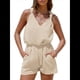 thumbnail image 2 of Conjuntos de Verano de 2 Piezas para Mujer, Sin Mangas, Cuello en V, Camisetas Sin Mangas con Nudo y Pantalones Cortos, Conjuntos A Juego, Color Albaricoque XXL, 2 of 8