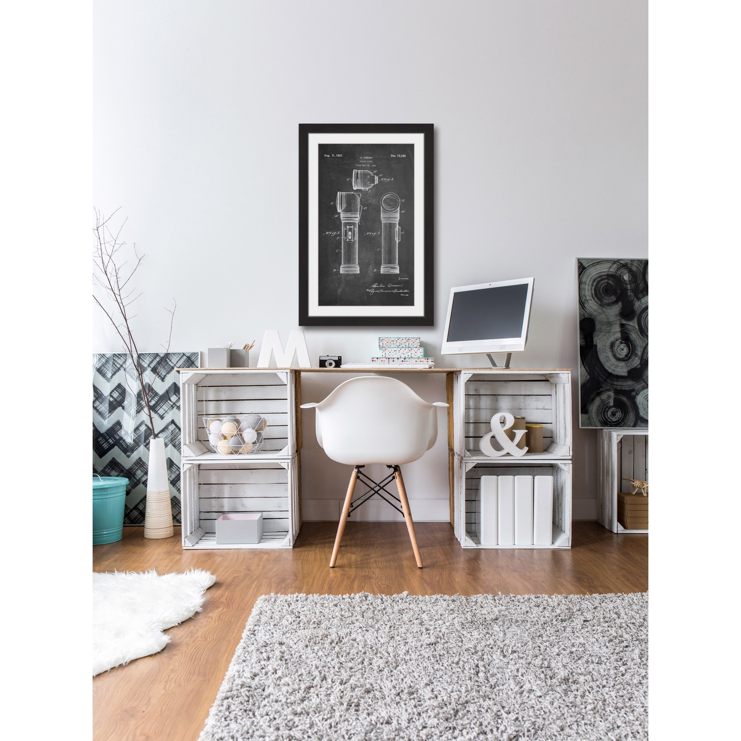 "Flashlight 1923 Chalk" Framed Painting Print