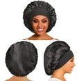 thumbnail image 4 of Satin Bonnet Silk Bonnet for Sleeping, Bonnets for Black Women Bonnet for Sleeping Large Sleep Cap, Wide Soft Band Bonnet for Curly Hair, 4 of 6