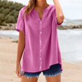 thumbnail image 4 of Jxximdong Button Up Shirts Women Loose Button Shirt Top Stand Solid Color Sleeve Collar Casual Women's Shirt Women's Shirt Pink Spring Tops XL, 4 of 4