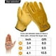 thumbnail image 4 of Guantes de trabajo de piel de vacuno, para conductores, bricolaje, jardinería, almacenamiento, trabajos agrícolas, multifunción (XL, amarillo), 4 of 5