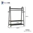 thumbnail image 4 of Perchero Ropa Rack Metálico con 3 Niveles Closet Reforzado Color Negro, 4 of 5